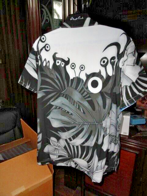 Robert Graham Black & White  Short Sleeve Shirt Size Large & Matching Shorts NWT Item image 3