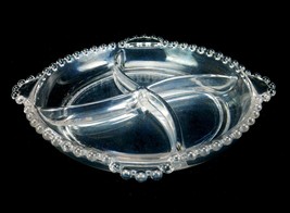 Vintage Imperial Glass 4-Compartment Serving Dish, Candlewick Border, Four Ear H - £15.60 GBP