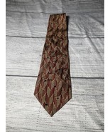 ROBERT TALBOTT Studio Red Blue Gold Geometric Silk Necktie TIE 58&quot;L x 4&quot;W - $50.00