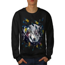 Wellcoda Wolf Feather Face Scary Mens Sweatshirt - £26.87 GBP+