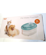 Olelica Pet Dog Cat Water Fountain 2L Capacity BPA Free - White Green - $33.89 CAD