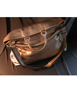 PLINIO VISONA Italy taupe genuine leather shoulder bag purse foldover X-... - £199.58 GBP