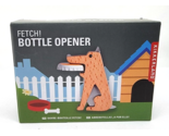 Kikkerland FETCH! Dog Steel &amp; Beechwood Beer Bottle Opener Drink Tool Gi... - $14.99