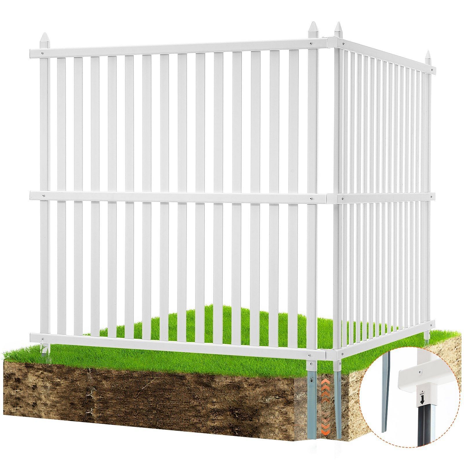 VEVOR 48&quot; W x 48&quot; H Vinyl Privacy Fence Panels, Air Conditioner Fence, O... - $209.94