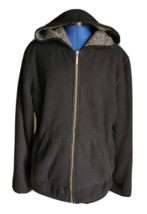 Weather Tamer Women&#39;s Black Ribbed Hooded Full Zip Jacket ~M~ 523120 - £8.30 GBP