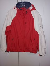 Columbia Omni Tech Ladies RED/WHITE Hooded 3-IN-1 JACKET-L-BARELY WORN-WARM-NICE - £8.88 GBP