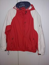 COLUMBIA OMNI TECH LADIES RED/WHITE HOODED 3-IN-1 JACKET-L-BARELY WORN-W... - $11.29