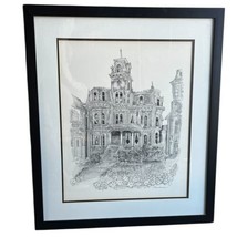 Gene Shankman Palos Verdes California Artist Pen Ink Drawing Victorian H... - $280.50