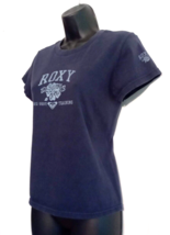 Roxy Quiksilver T-Shirt Big Wave Training size Medium VTG Navy Baby Tee Knit Top - £23.15 GBP