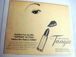 1953 Ad Tangee Rhapsody in Pink Lipstick with Permachrome-Extra Rich Lan... - $7.99