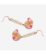 Handmade Czech Glass Beads Crystal Earrings - Sky Pink Odyssey - £15.72 GBP