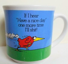 Vintage Recycled Paper Products Mug Ceramic Japan &quot;Nice Day&quot; - £11.87 GBP