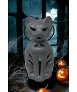 Mid Century Modern 1940s Cast Metal Cat Lantern Candle Holder Garden Scu... - $96.56 CAD
