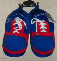 Nwt Mens Ncaa Ku Kansas Jayhawks Micro Fleece Lace Up Slippers Size Xl (13-14) - £22.06 GBP