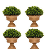 4 Pack Artificial Boxwood Topiary Trees - Color: Green - £92.13 GBP