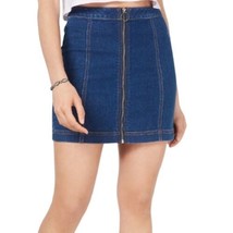 Tinsel Town Juniors Zip Front Denim Mini Skirt Color Dk Wash Size 5 - £17.94 GBP