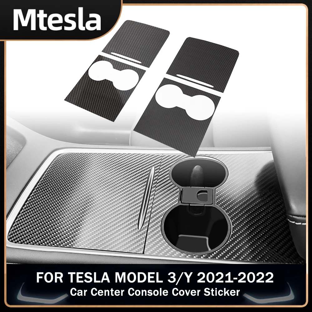 Model Y 2022 Center Console Cover For Tesla Model 3 2021 accessories Real Carbon - £18.91 GBP+
