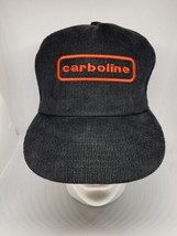 Vintage Carboline Chemicals Hat Corduroy Black Snapback Cap USA EUC - $24.70