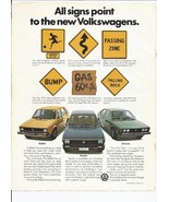 1975 Volkswagen Print Ad Automobile Car Rabbit Dasher Scirocco 8.5&quot; x 11&quot; - $20.06