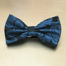 New Men&#39;s BUTTERFLY Design TEAL BLUE Pre-tied Bow tie Prom Wedding Forma... - £8.08 GBP