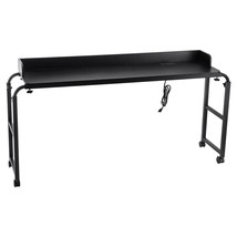 VEVOR Overbed Table: A Black Beauty! Mobile Bedside Table with 4 Wheels (2 Brake - $3,133.91 MXN