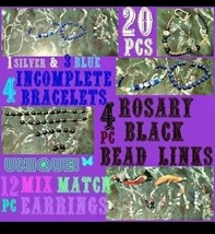 ✔️20 Pcs Lot Bracelets/Earrings/Bead LinksJewelry Pieces - £9.27 GBP