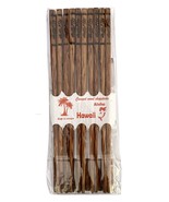 Aloha Hawaii 10 Pair Package Plumeria Floral Designed Coconut Wood Chops... - £11.18 GBP