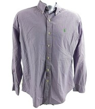 Ralph Lauren Custom Fit Dress Shirt Mens M Purple Check Button Up Green ... - £10.83 GBP