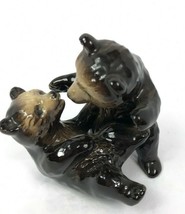 Goebel Bear Cubs High Glaze West Germany Vintage 1960&#39;s 36573-08 Brown Black - £21.42 GBP