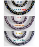Bead Crochet Rope patterns &quot;Chain&quot; Necklace and Bracelet, 8 kinds. PDF f... - $6.78 CAD