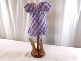 My American Girl Doll Pretty &amp; Plaid Dress And Boots 2010 + Hanger - £13.32 GBP