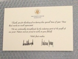 TRUMP WHITE HOUSE THANK YOU CARD SIGNED DONALD MELANIA REPUBLICAN GOP MA... - $37.80