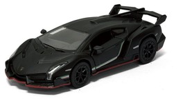 5&quot; Kinsmart Matte Lamborghini Veneno Diecast Model Toy Car 1:36 Black - £12.78 GBP
