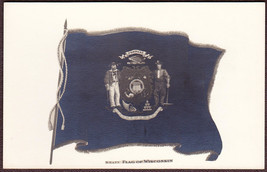 State Flag of Wisconsin RPPC Real Photo Postcard - £9.59 GBP