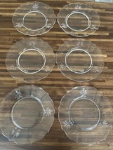 6 Vintage Fostoria Baroque Shape Meadow Rose Blown Glass Salad Plates 7.... - £22.30 GBP