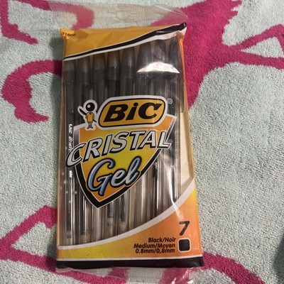 Vintage 2005 Bic Cristal Gel Pens Black 7ct Medium 0.8mm NIP - $19.79