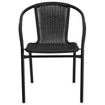 Black Rattan Stack Chair TLH-037-BK-GG - £63.96 GBP