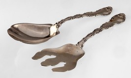 Gorham Strasbourg Sterling Silver Salad Serving Set Gorgeous Condition - $314.82