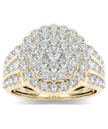 Authenticity Guarantee 
10K Yellow Gold 2ct TDW Diamond Cluster Ring - $1,979.99