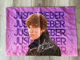 JUSTIN BIEBER Standard Pillowcase Bravado Purple Face Photo Bedding Teen - £14.99 GBP