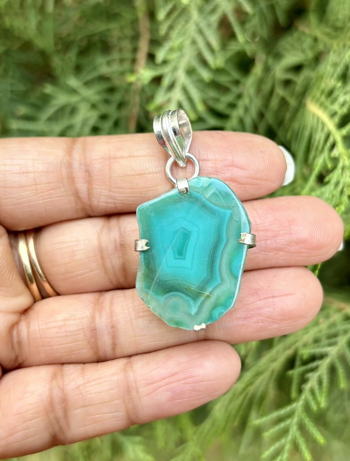 Pendentif en pierre d&#39;agate géode druzy plaqué argent sterling 925, 5 - $12.08