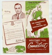 The Connecticut Hotel Association Hotel Directory 1955 Governor Ribicoff  - £14.35 GBP