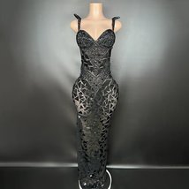 Elegant Black Sequin Strappy Dress - $94.01+