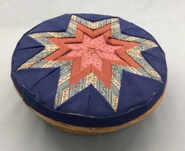 1980s Wicker Basket Quilted Top Star Pattern on Top - £10.94 GBP