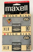 Lot of 2~Maxell XL II 90 Blank Cassette Tapes High Bias~NEW Factory Sealed - £17.57 GBP