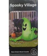 Gemmy Airblown Light Up 4ft long Neon Green Ghost Crawler - $448.78 MXN
