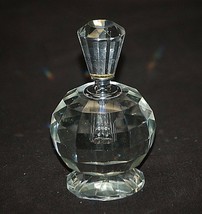 Classic Facet Crystal Clear Refillable Footed Perfume Bottle Vanity Decor - £27.24 GBP