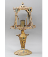 Antique French Art Nouveau Metal Barbola Boudoir Table Lamp Cherub Parts... - $89.59