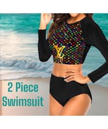Luxury Drip Monogram | Long Sleeve Two-Piece Swimsuit | Free Ship - $760.11 MXN