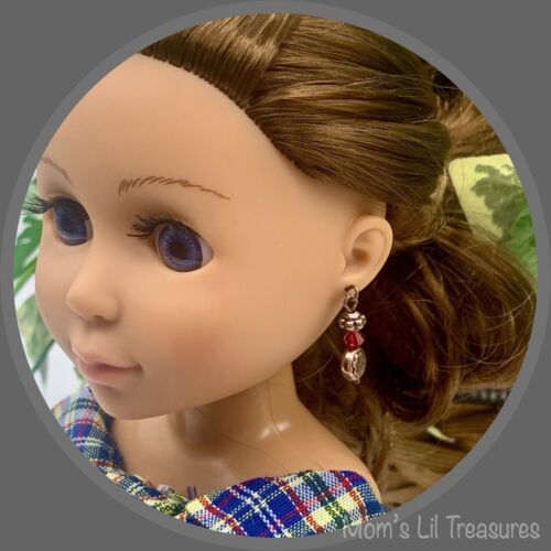 Primary image for Red Glass Copper Dangle Doll Earrings · 14 Inch Fashion Doll Jewelry